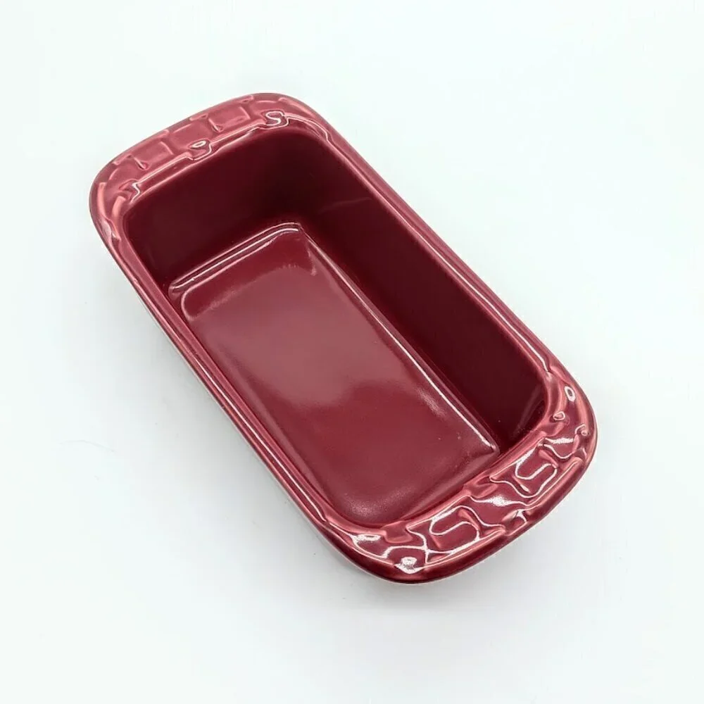 Longaberger Paprika Woven Traditions Ceramic Mini Loaf Pan